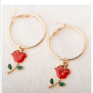 New! Gold and rose hoop earrings/jewelry
